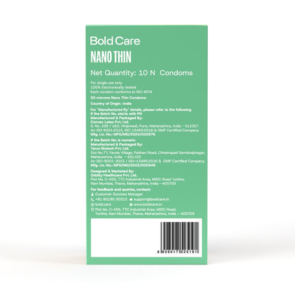 404 by Bold Care Nano Thin Condoms - 50 microns (10 units)