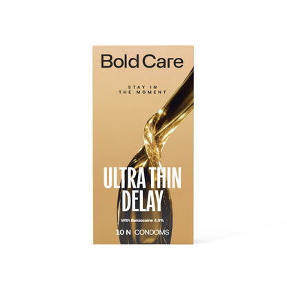 Ultra Thin Delay Condoms - with 4.5% Benzocaine (Pack of 10)