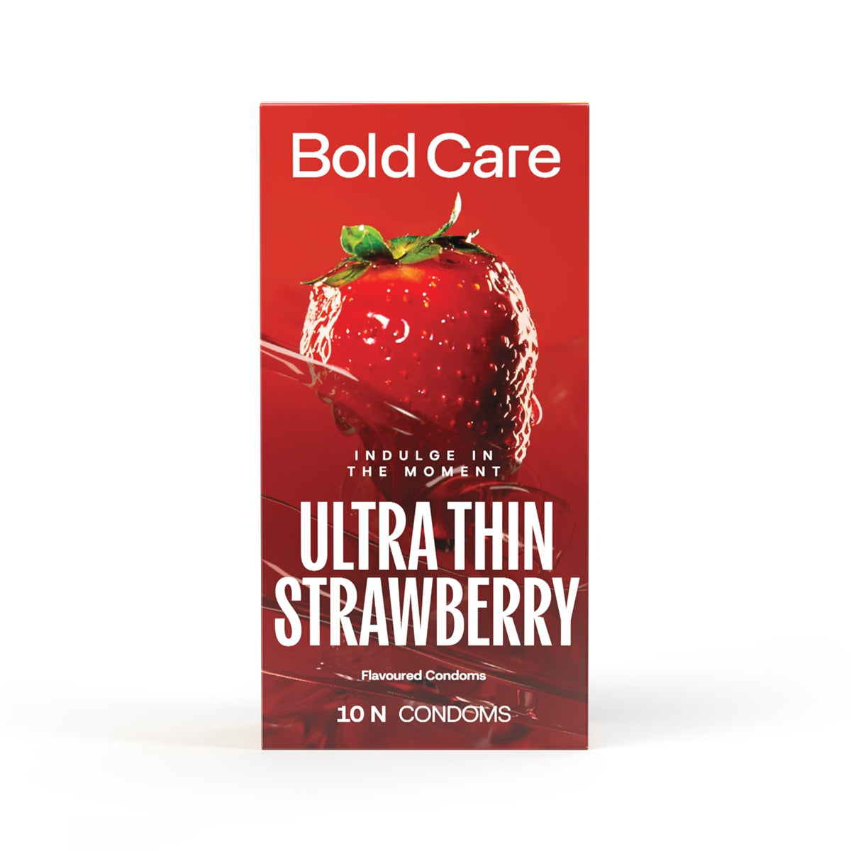 404 by Bold Care Super Ultra Thin Strawberry Flavored Condoms For Men | 60 Microns | 10 Units | Intense Fit with a Barely There Feel | With Disposable Pouches