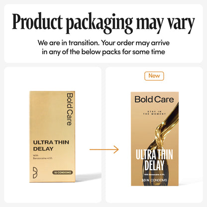Ultra Thin Delay Condoms - with 4.5% Benzocaine (Pack of 10)